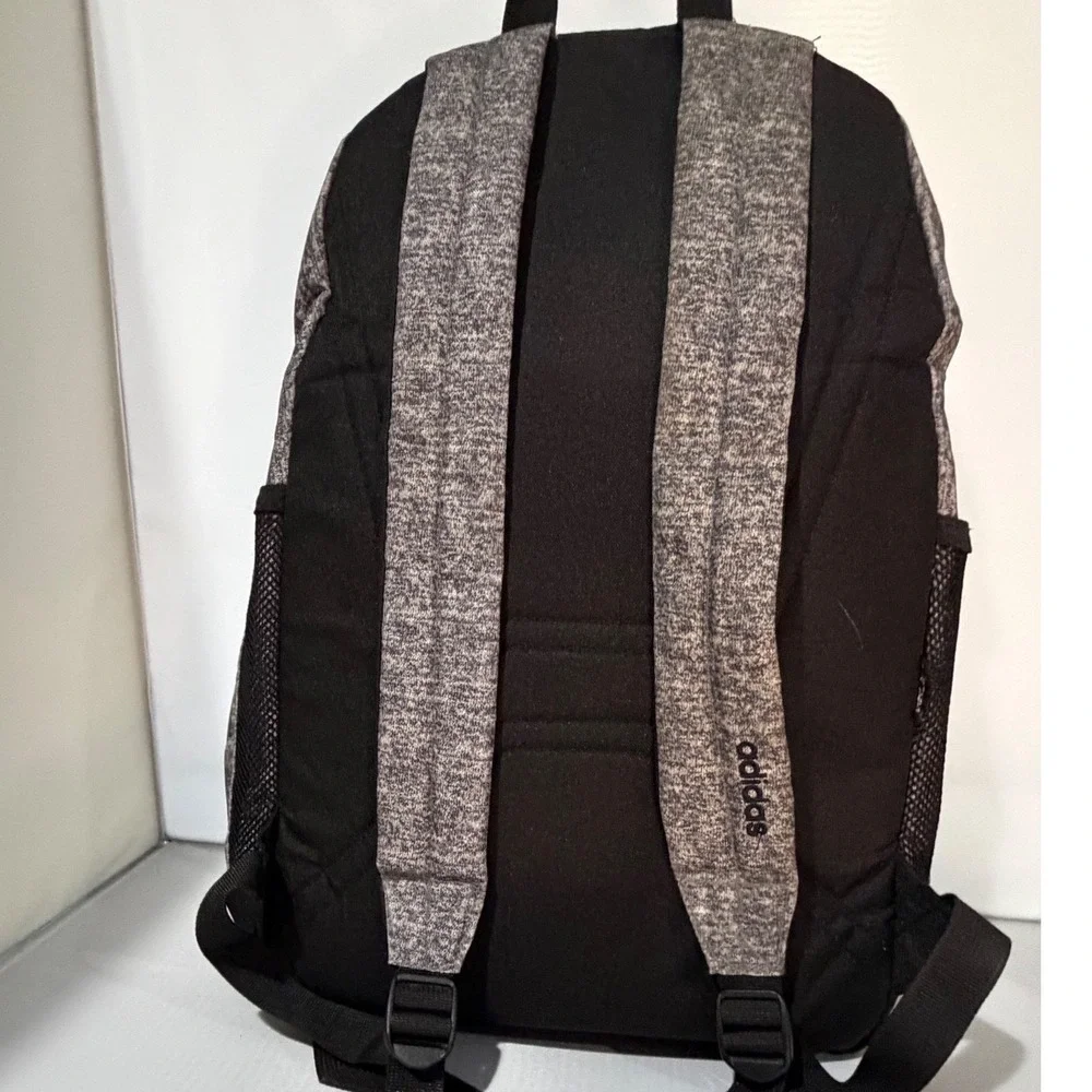 Adidas Grey Heathered 3-Stripe Backpack‎ Mens School Gym Bag